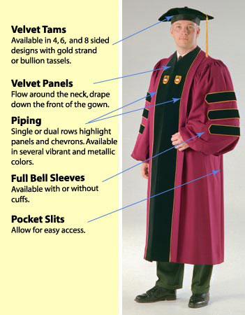 academic regalia and phd gowns by artneedle cap and gown .com